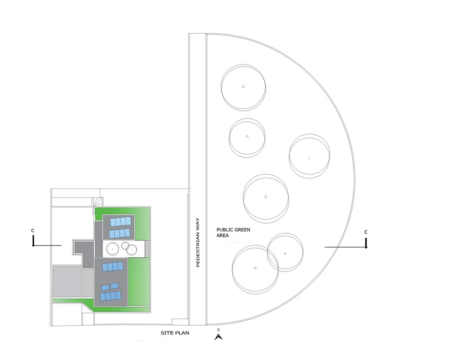 La casa del jardín en la ciudad